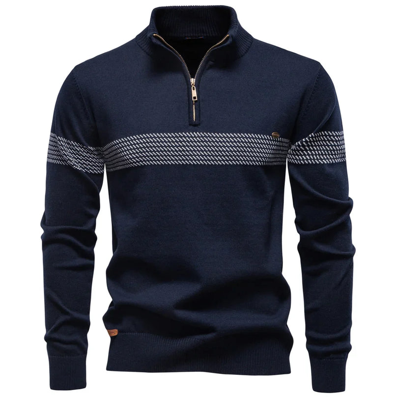 Maglione Uomo in Maglia Spessa con Mezza Zip