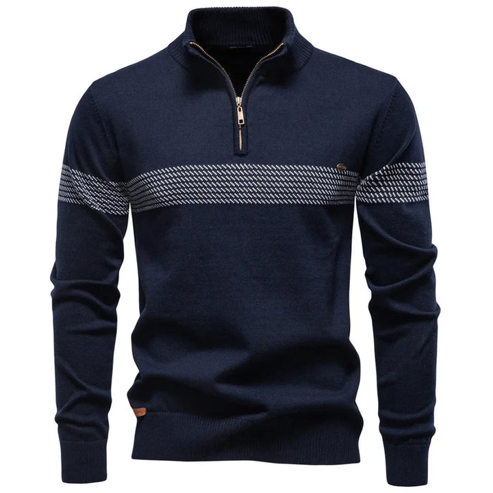 Maglione Uomo in Maglia Spessa con Mezza Zip