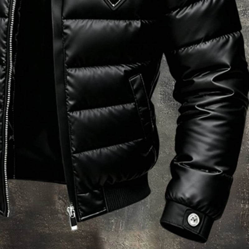 Piumino Invernale Nero Lucido