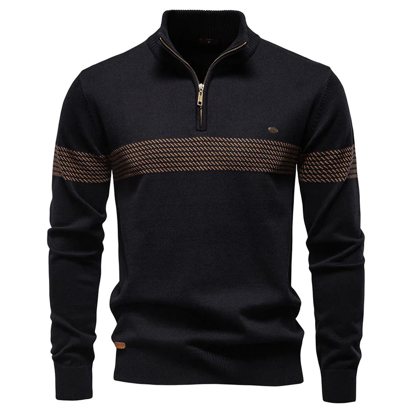 Maglione Uomo in Maglia Spessa con Mezza Zip