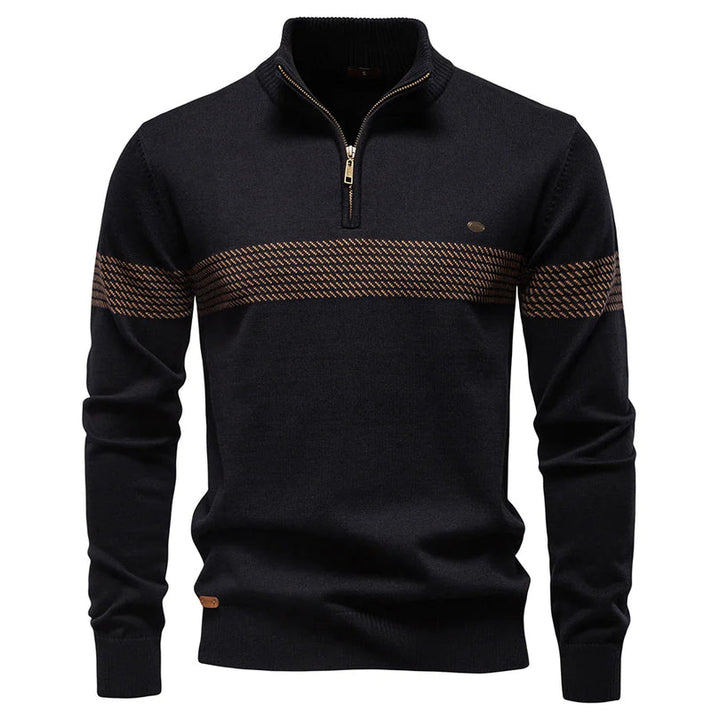Maglione Uomo in Maglia Spessa con Mezza Zip