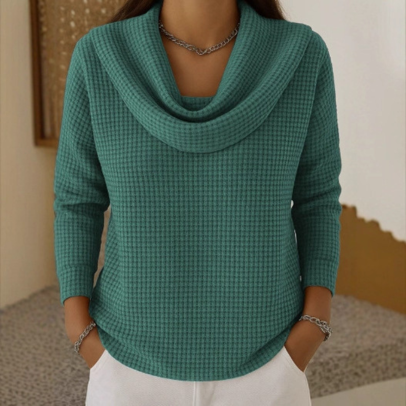 Maglione Caldo Collo Cascata Donna