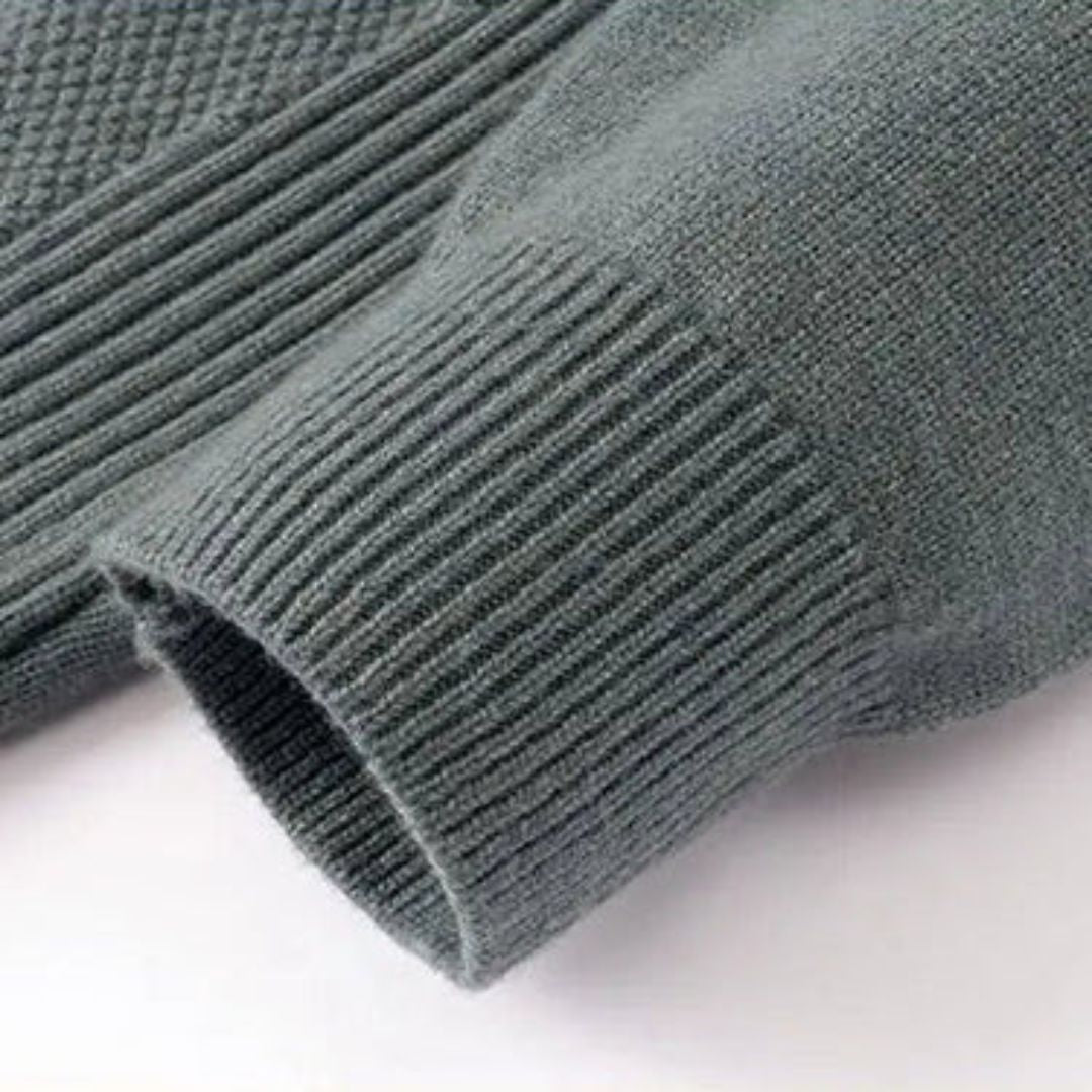 Maglione Jacquard Elegante con Collo Alto