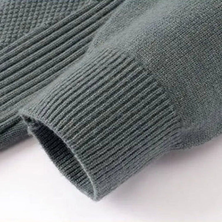 Maglione Jacquard Elegante con Collo Alto